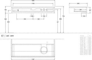 Villeroy & Boch WTUS Antao K12_5 1200x190x500mm mit Struktur FK/AP: HN/1 – Bild 3