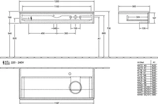 Villeroy & Boch WTUS Antao K12_5 1200x190x500mm mit Struktur FK/AP: HN/1 – Bild 4