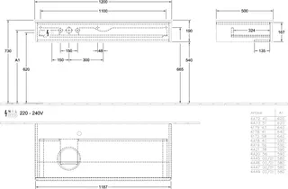 Villeroy & Boch WTUS Antao K11_1 1200x190x500mm mit Struktur FK/AP: HN/3 – Bild 3