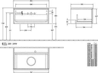 Villeroy & Boch WTUS Antao K30_5 800x360x500mm mit Struktur FK/AP: GK/0 – Bild 3