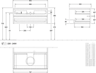 Villeroy & Boch WTUS Antao K19_1 800x360x500mm mit Struktur FK/AP: GK/0 – Bild 3