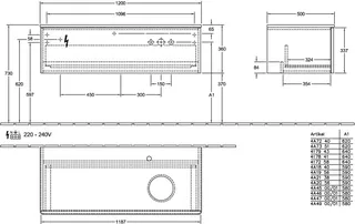 Villeroy & Boch WTUS Antao K34_5 1200x360x500mm mit Struktur FK/AP: HN/1 – Bild 4