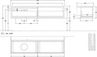 Villeroy & Boch WTUS Antao K37_5 1600x360x500mm mit Struktur FK/AP: HJ/1 – Bild 3