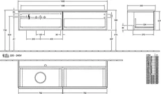 Villeroy & Boch WTUS Antao K37_5 1600x360x500mm mit Struktur FK/AP: HJ/1 – Bild 4