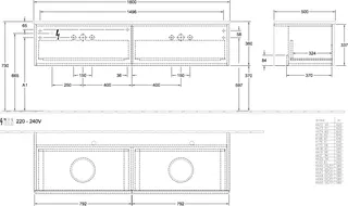 Villeroy & Boch WTUS Antao K39_1 1600x360x500mm mit Struktur FK/AP: HM/3 – Bild 3