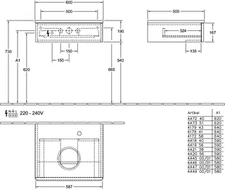 Villeroy & Boch WTUS Antao K07_1 600x190x500mm mit Struktur FK/AP: HN/1 – Bild 4