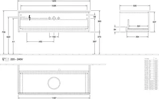Villeroy & Boch WTUS Antao K32_1 1200x360x500mm mit Struktur FK/AP: HN/3 – Bild 3