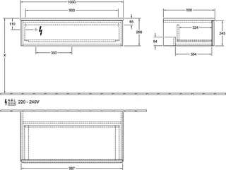 Villeroy & Boch Sideboard Antao K40 1000x268x500mm mit Struktur FK/AP: HL/1 – Bild 3