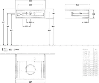 Villeroy & Boch WTUS Antao K07_1 600x190x500mm FK/AP: HL/1 – Bild 3