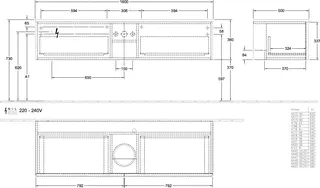 Villeroy & Boch WTUS Antao K36_1 1600x360x500mm mit Struktur FK/AP: HJ/1 – Bild 3