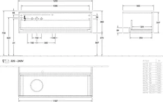 Villeroy & Boch WTUS Antao K33_1 1200x360x500mm mit Struktur FK/AP: HJ/1 – Bild 3