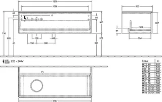 Villeroy & Boch WTUS Antao K33_1 1200x360x500mm mit Struktur FK/AP: HJ/1 – Bild 4