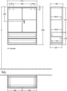 Villeroy & Boch Highboard Antao K47 814x1039x356mm mit Struktur FK/AP: HN/0 – Bild 3