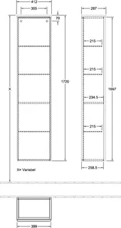 Villeroy & Boch Hochschrank Antao K45 414x1719x287mm A:li mit Struktur FK/AP: HN/0 – Bild 2