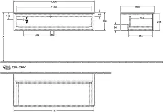 Villeroy & Boch Sideboard Antao K41 1200x268x500mm mit Struktur FK/AP: HN/3 – Bild 3