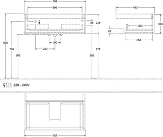 Villeroy & Boch WTUS Antao K01 788x256x496mm FK/AP: HK/- – Bild 3
