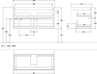 Villeroy & Boch WTUS Antao L05 988x504x496mm mit Beleuchtung FK/AP: HM/- – Bild 3