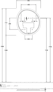 Villeroy & Boch Spiegel Antao 650x707x38mm mit Beleuchtung – Bild 2