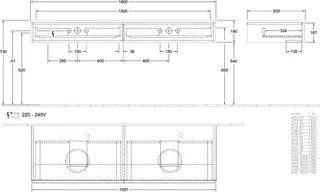 Villeroy & Boch WTUS Antao K17_5 1600x190x500mm mit Struktur FK/AP: HN/3 – Bild 3