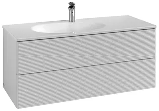 Villeroy & Boch WTUS Antao 1188x504x493mm 2 Ausz. Waschtisch links Front m Struktur Glossy White Lacquer