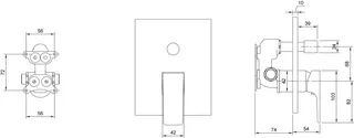 Villeroy & Boch Unterputz-Einhebel-Arm. Architectura Square 150x190x54mm Brushed Gold – Bild 2