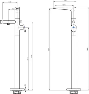 Villeroy & Boch Einhebel-Badewannenarmatur Antao 155x880x240mm Chrom – Bild 2