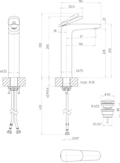 Villeroy & Boch EH-Waschtisch-Arm. erhöht Antao 50x250x184mm m Push-Open-Ablgarn. BrushedNickelMatt – Bild 2