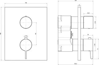 Villeroy & Boch Unterputz-Thermostat 2-Mengereg Conum 150x190x124mm Chrom – Bild 2
