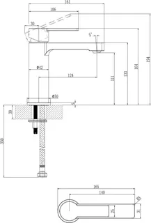 Villeroy & Boch Einhebel-Waschtisch-Armatur Architectura 42x164x161mm o Ablaufgarnitur Chrom – Bild 2
