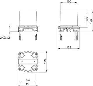 Villeroy & Boch Bodenbefestigung für BWnarmatur Universal Taps&Fittings 118x126x129mm – Bild 3