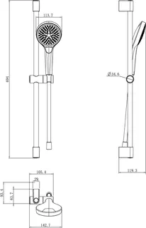 Villeroy & Boch Duschgarnitur 3StraklaVerve Showers 93x690x63mm Wmont.Brushed Gold – Bild 2
