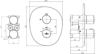 Villeroy & Boch Unterputz-Thermostat 1-Mengereg Antao 184x221x134mm Chrom – Bild 2