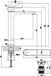 Villeroy & Boch Einhebel-Waschtisch-Arm. erhöht O.novo 50x295x200mm m Push-Open-Ablgarn. Chrom – Bild 3