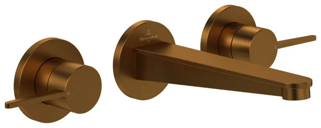 Villeroy & Boch Dreiloch-Waschtischarmatur Conum 335 x65x189mm o. Ablaufgarnitur Brushed Gold