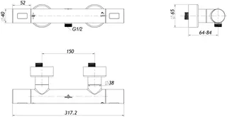 Villeroy & Boch Duschthermostat Universal Taps 317x 65x104mm Dusche Ru. Brushed Nickel Matt – Bild 2
