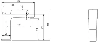 Villeroy & Boch EH-Waschtisch-Arm. ArchitecturaSquare 50x161 x165mm Zugst-Ablgarn. BrushedNickelMatt – Bild 3