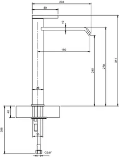 Villeroy & Boch Einhebel-Waschtisch-Arm. erhöht Dawn 38x311x 203mm o Ablaufgarnitur BrushedNickelMatt – Bild 3