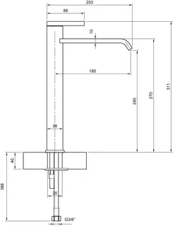 Villeroy & Boch Einhebel-Waschtisch-Armatur erhöht Dawn 38x311x203mm o Ablaufgarnitur Matt Black – Bild 2