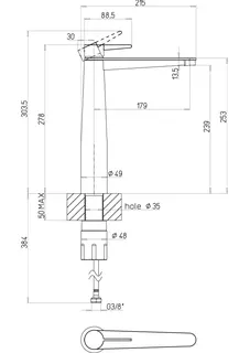 Villeroy & Boch Einhebel-Waschtisch-Arm. erhöht Conum 49x278 x215mm m Push-Open-Ablgarn. Brushed Gold – Bild 2