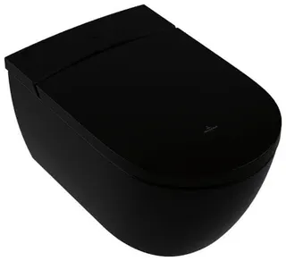 Villeroy & Boch Dusch-WC spülrandlos ViClean-I100 595 x385x400mm Oval Pure Black CeramicPlus