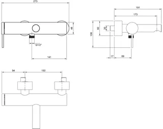 Villeroy & Boch Einhebel-Badewannenarmatur Loop&Friends 273x108x191mm Chrom – Bild 2