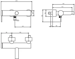 Villeroy & Boch Einhebel-Badewannenarmatur Loop&Friends 273x108x191mm Chrom – Bild 3