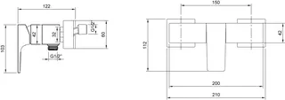 Villeroy & Boch Einhebel-Duscharmatur Architectura Square 210x112x122mm Chrom – Bild 2