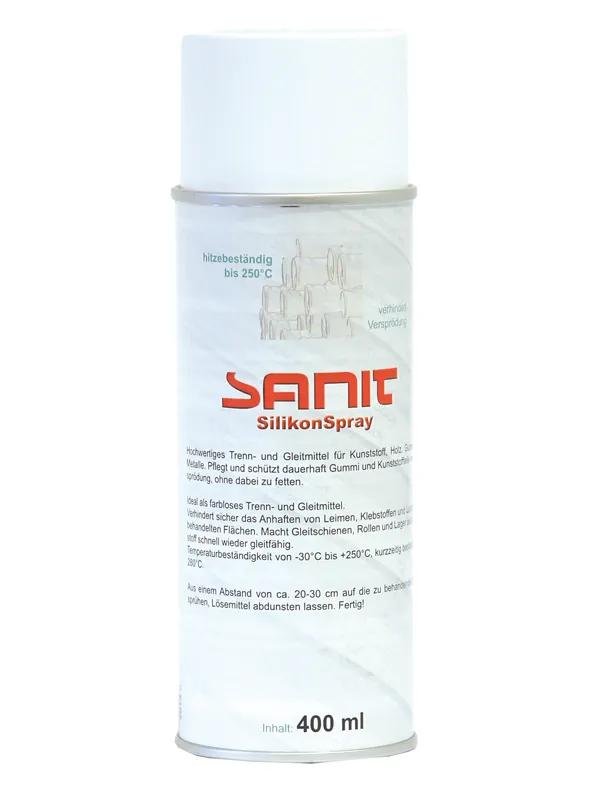 SANIT SilikonSpray für Kunstoff, Holz, Gummi und Metall