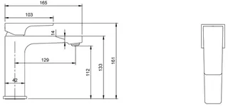 Villeroy & Boch EH-Waschtisch-Arm. Architectura Square 50x 161x165mm o Ablgarn. BrushedNickelMatt – Bild 3