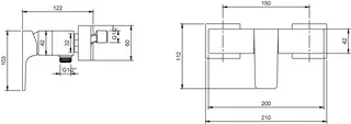 Villeroy & Boch Einhebel-Duscharmatur Architectura Square 210x112x122mm Matt Black – Bild 3
