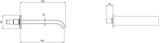 Villeroy & Boch Badewannenauslauf Dawn 60x60x201mm für Wandmontage Matt Black – Bild 2