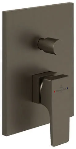 Villeroy & Boch Unterputz-Einhebel-Arm. Architectura Square 150x190x54mm Brushed Nickel Matt