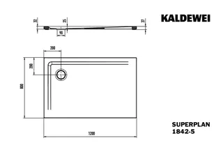Duschfläche 80x120x2,5 cm,extrafl.Träger more4YOU, weiß, Rutschhemmung – Bild 3
