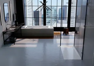 Duschfläche 100x140x2,5cm,extrafl.Träger more4YOU, weiß, Rutschhemmung – Bild 2